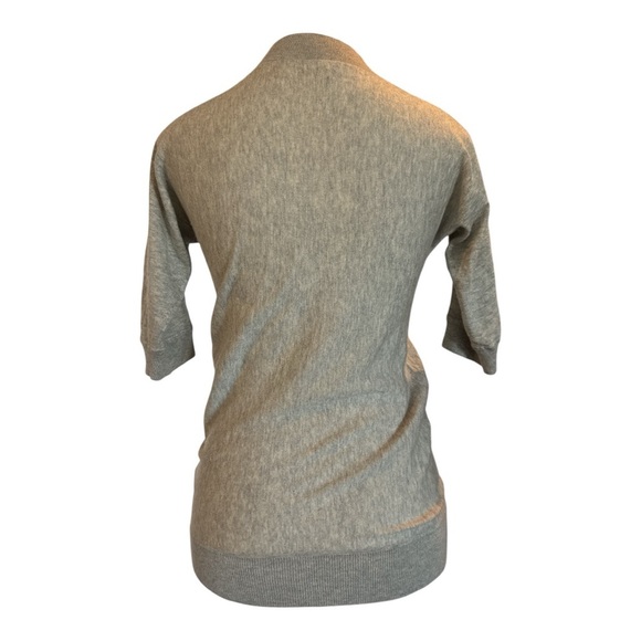 Martin + Osa Gray Cashmere Silk Sweater V-Neck 3/4 Sleeve Top Size Small - Picture 4 of 11